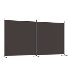 Kamerscherm met 2 panelen 348x180 cm stof bruin 348 x 180 cm Bruin