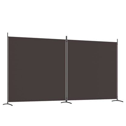 Kamerscherm met 2 panelen 348x180 cm stof bruin 348 x 180 cm Bruin