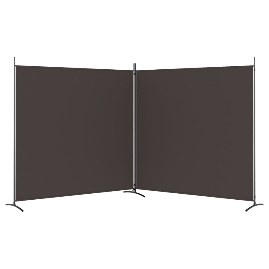 Kamerscherm met 2 panelen 348x180 cm stof bruin 348 x 180 cm Bruin