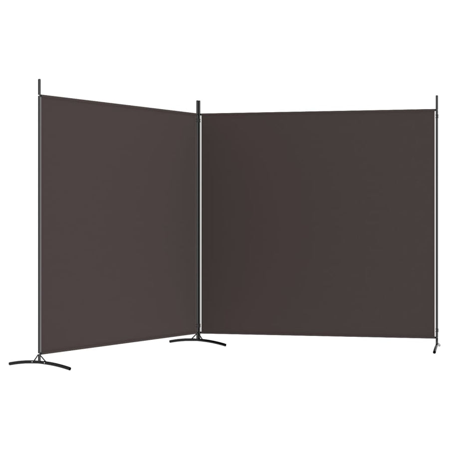 Kamerscherm met 2 panelen 348x180 cm stof bruin 348 x 180 cm Bruin