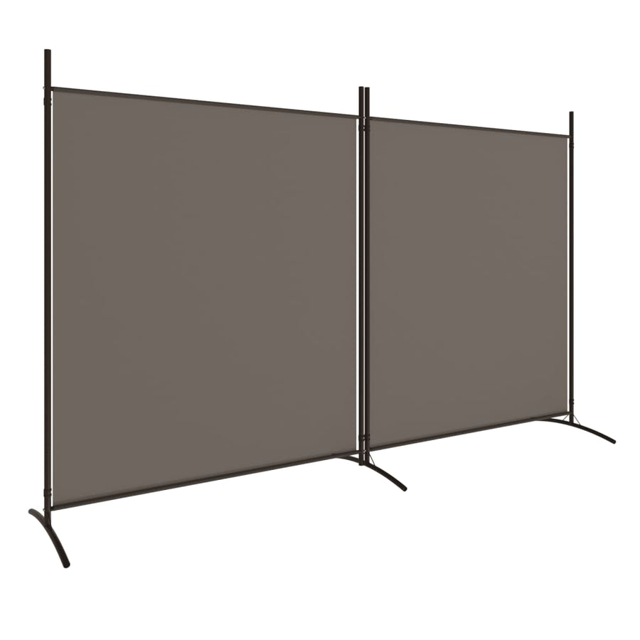 Kamerscherm met 2 panelen 346x180 cm stof antracietkleurig 348 x 180 cm Antraciet