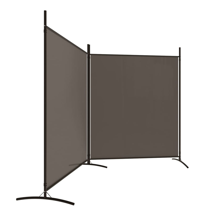 Kamerscherm met 2 panelen 346x180 cm stof antracietkleurig 348 x 180 cm Antraciet