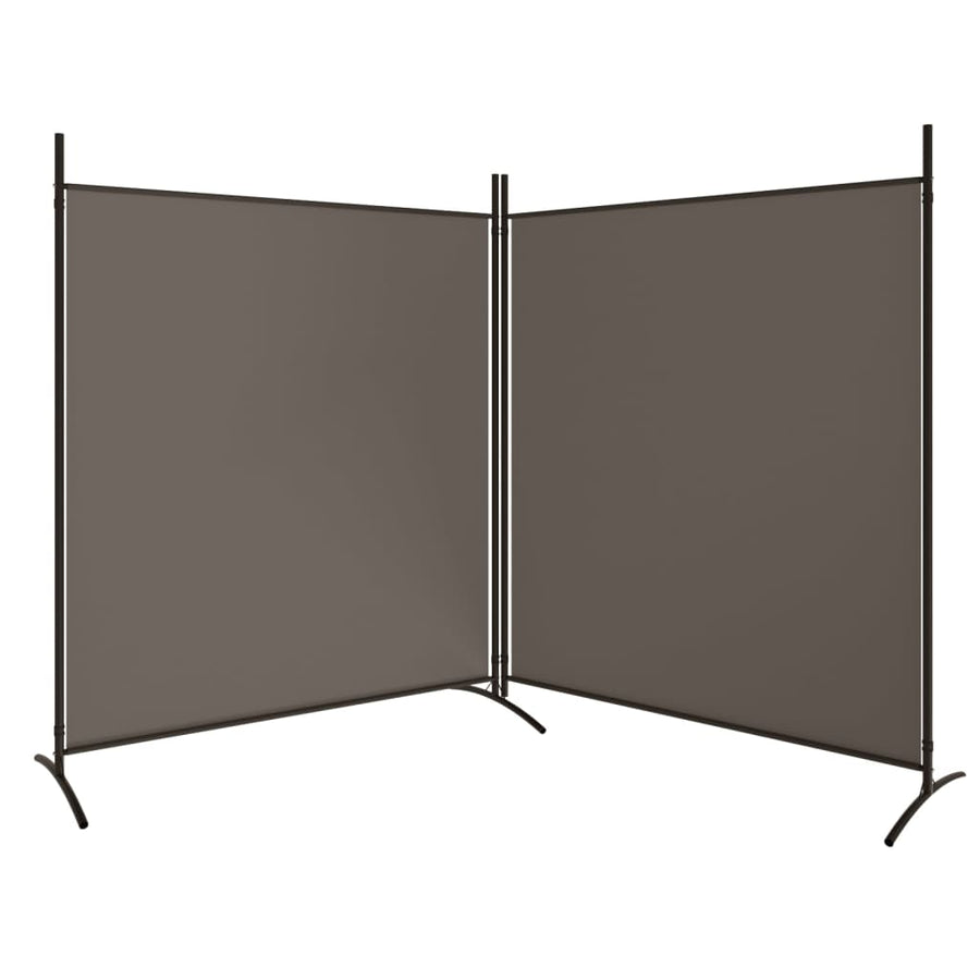 Kamerscherm met 2 panelen 346x180 cm stof antracietkleurig 348 x 180 cm Antraciet