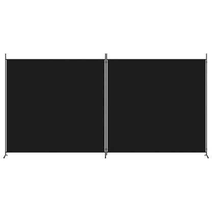 Kamerscherm Met 2 Panelen Stof 348 x 180 cm Zwart