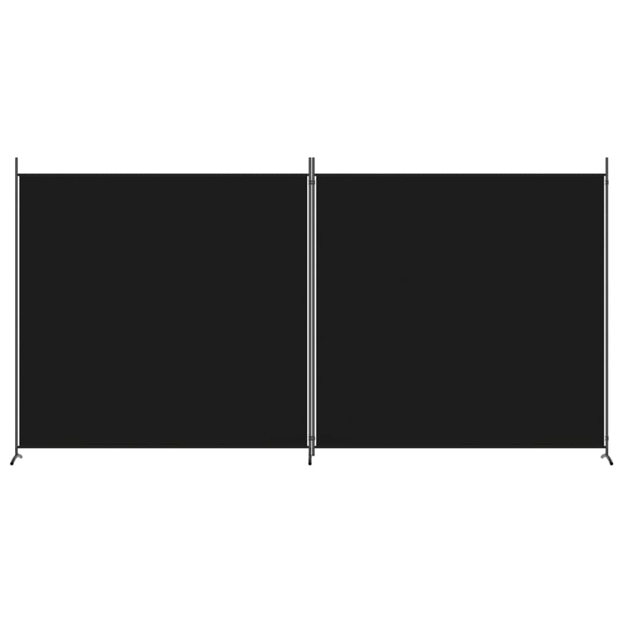 Kamerscherm Met 2 Panelen Stof 348 x 180 cm Zwart