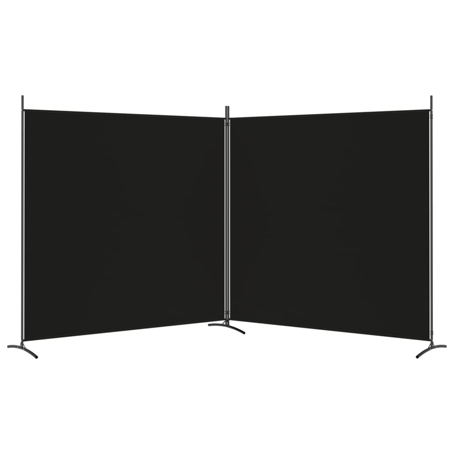 Kamerscherm Met 2 Panelen Stof 348 x 180 cm Zwart
