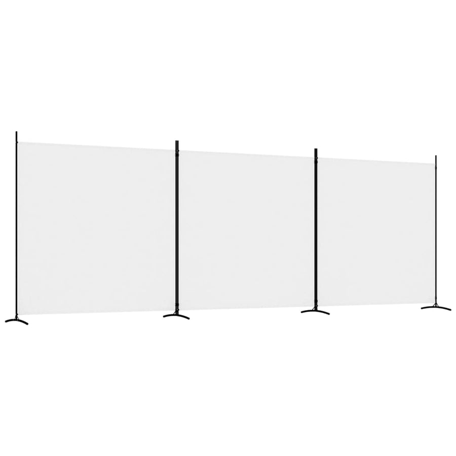 Kamerscherm Met 3 Panelen Stof 525 x 180 cm Wit
