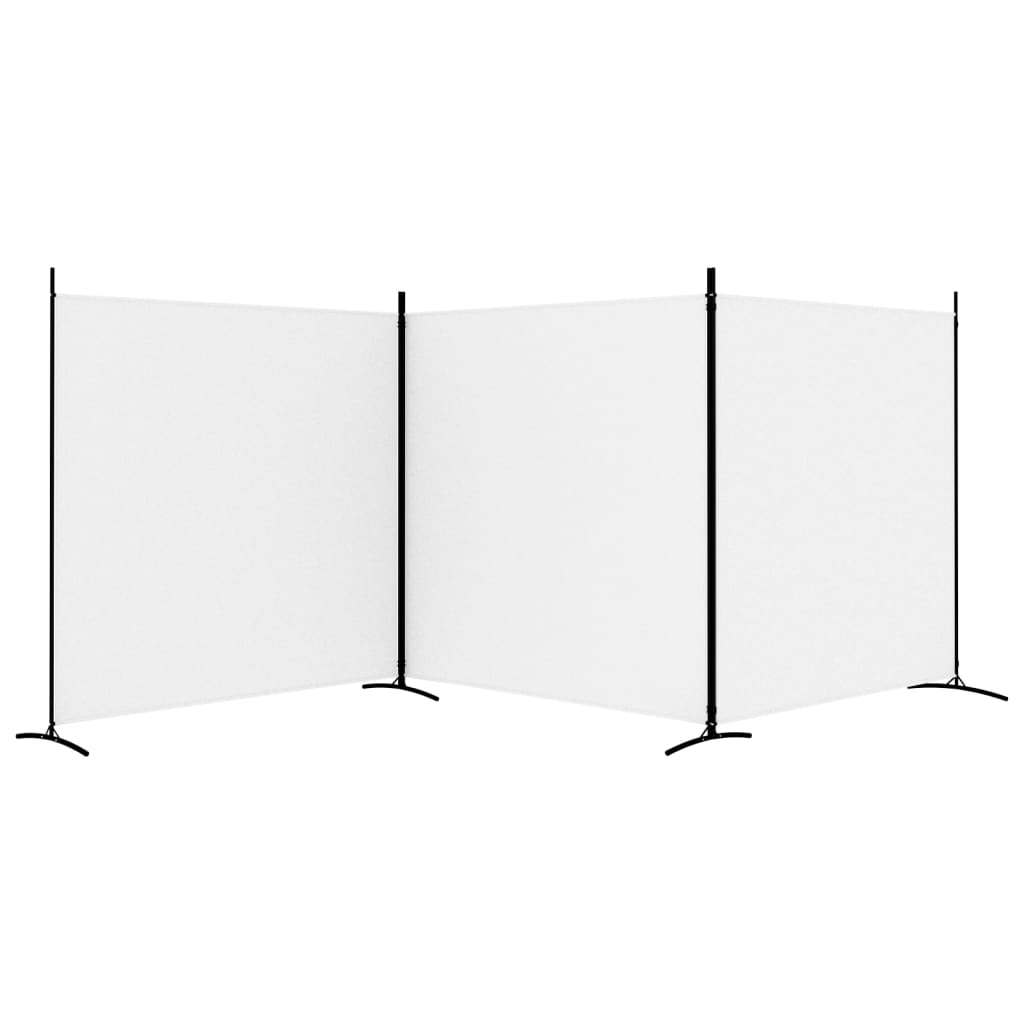 Kamerscherm Met 3 Panelen Stof 525 x 180 cm Wit