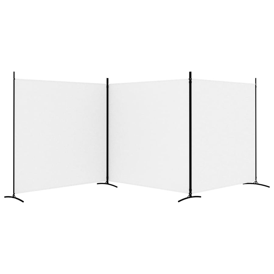 Kamerscherm Met 3 Panelen Stof 525 x 180 cm Wit