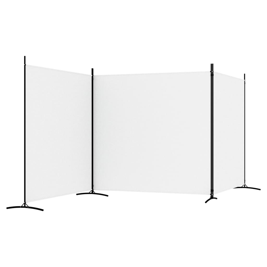 Kamerscherm Met 3 Panelen Stof 525 x 180 cm Wit