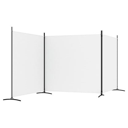 Kamerscherm Met 3 Panelen Stof 525 x 180 cm Wit