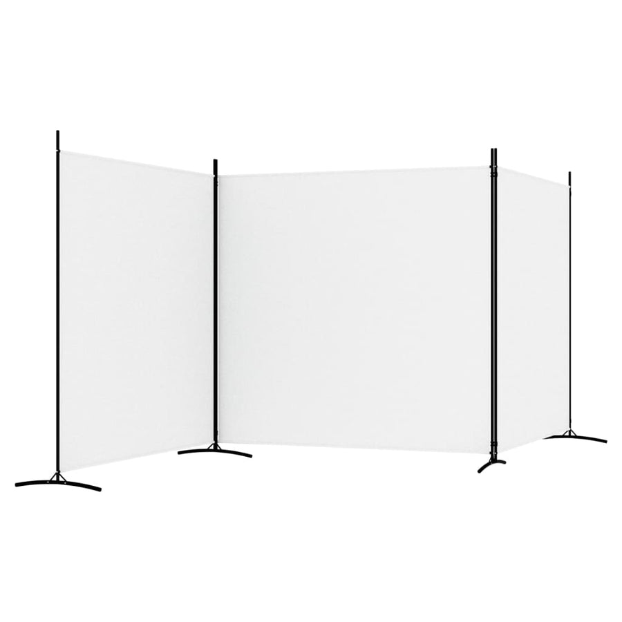 Kamerscherm Met 3 Panelen Stof 525 x 180 cm Wit