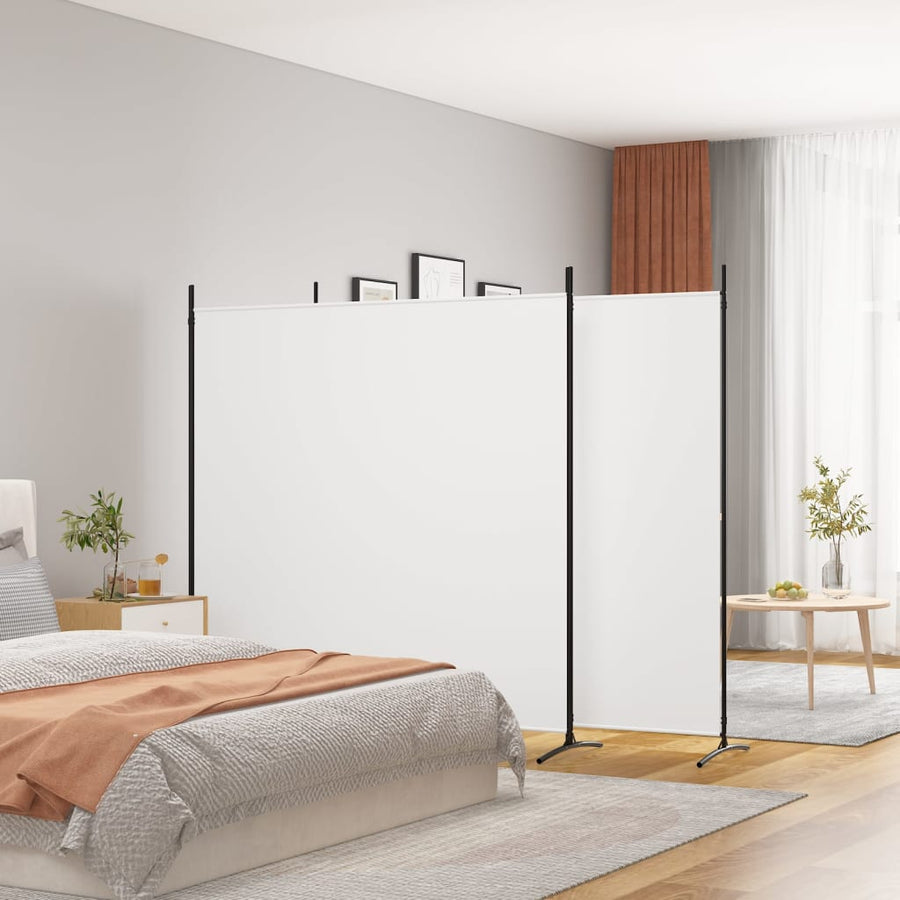 Kamerscherm Met 3 Panelen Stof 525 x 180 cm Wit