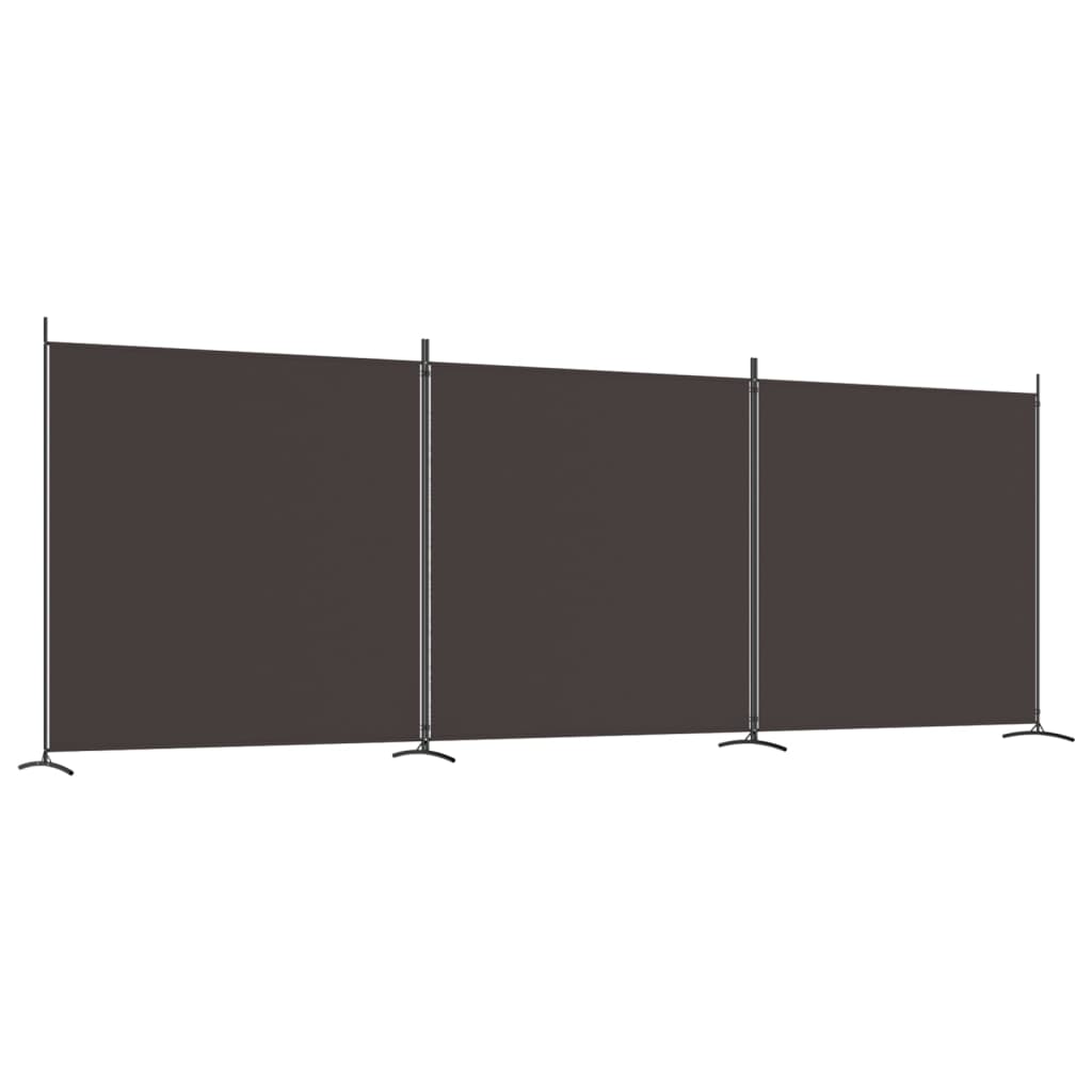 Kamerscherm met 3 panelen 525x180 cm stof bruin 525 x 180 cm Bruin