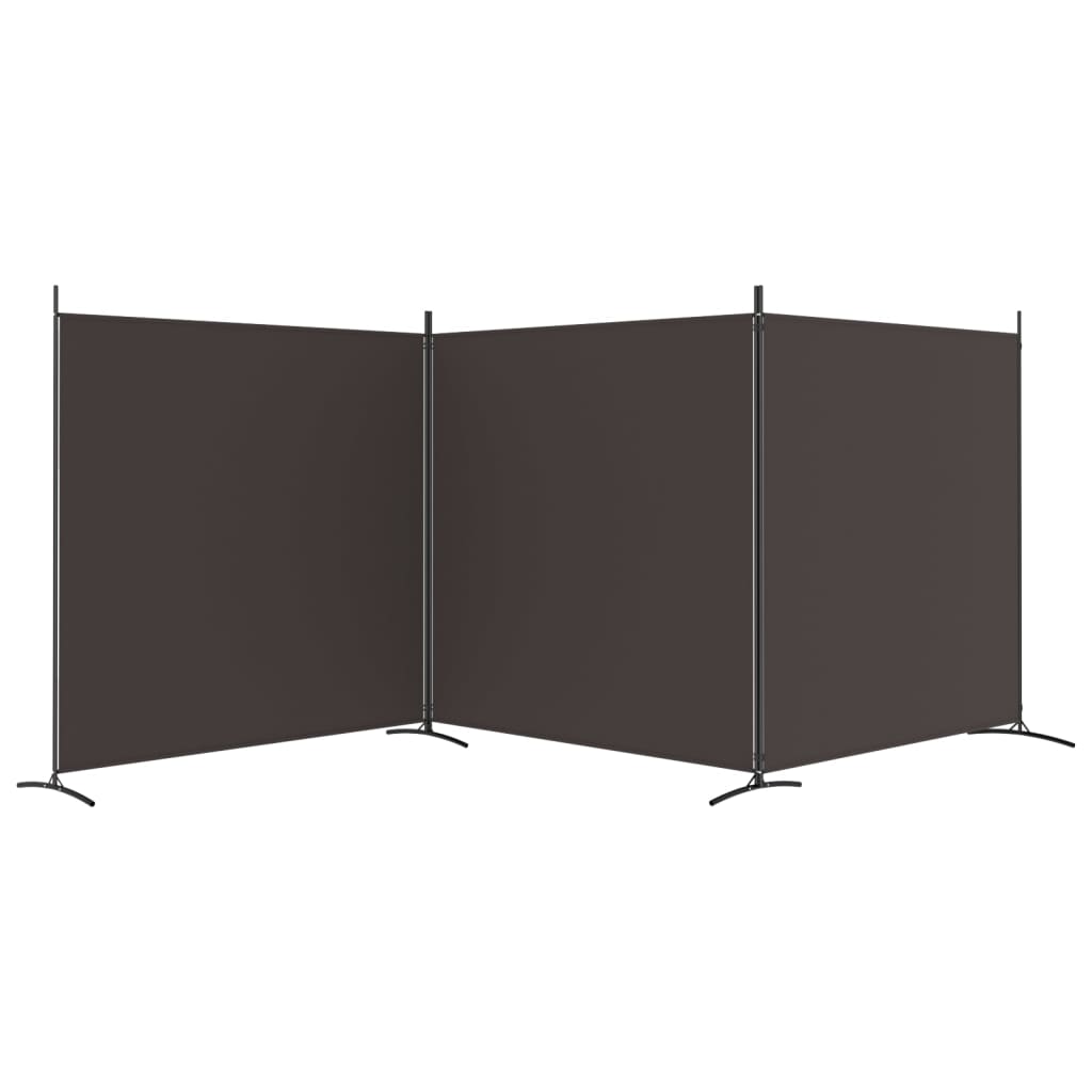 Kamerscherm met 3 panelen 525x180 cm stof bruin 525 x 180 cm Bruin