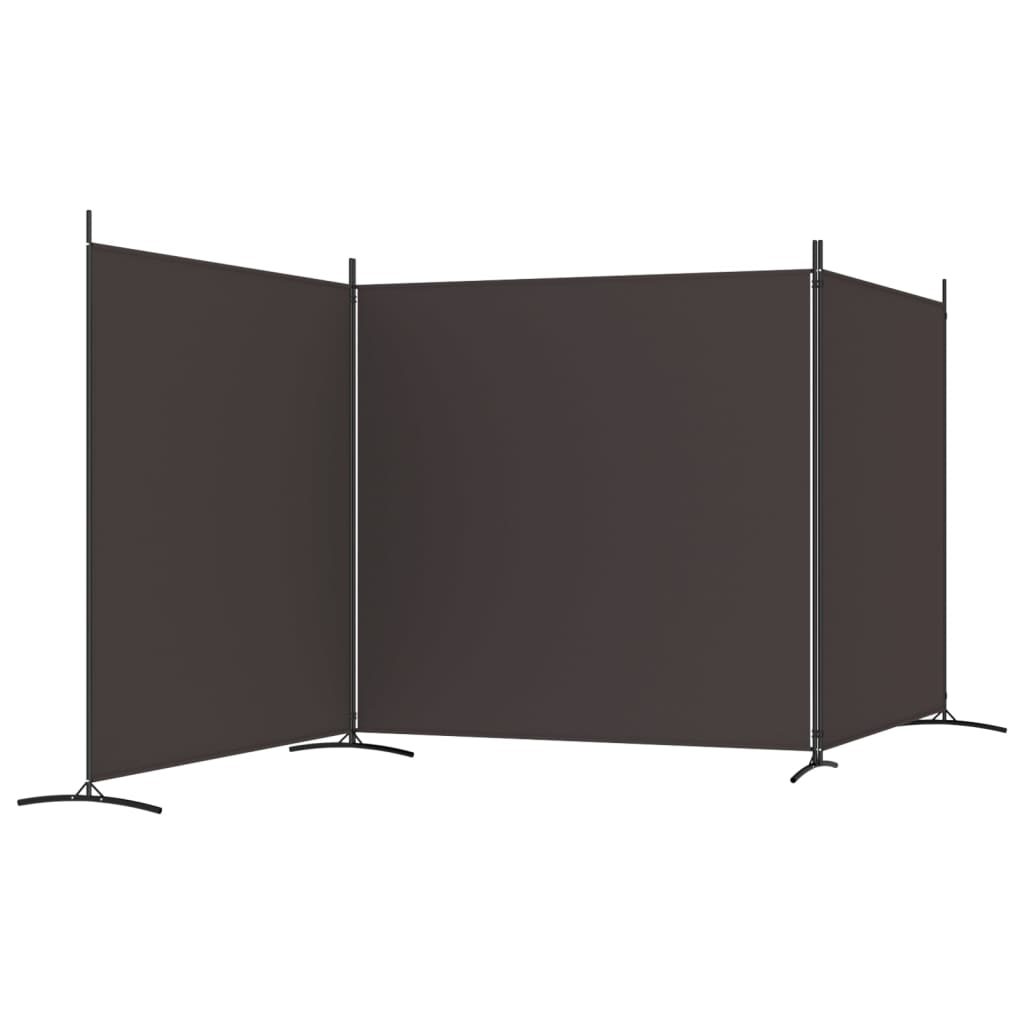 Kamerscherm met 3 panelen 525x180 cm stof bruin 525 x 180 cm Bruin