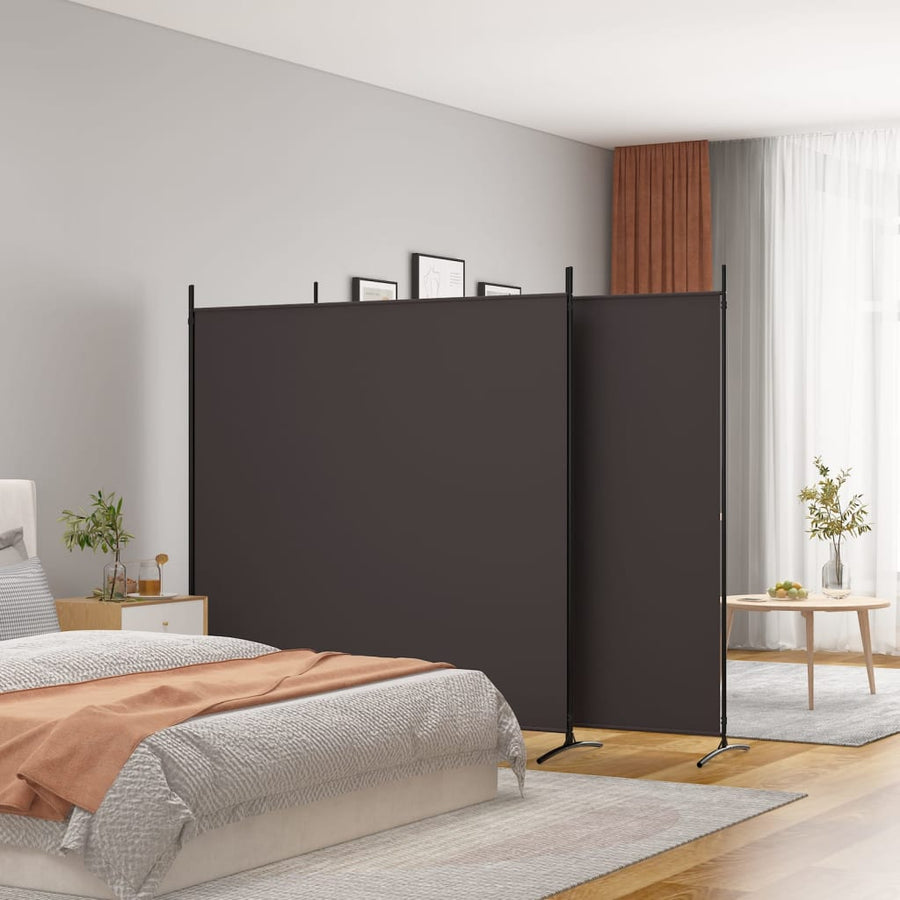 Kamerscherm met 3 panelen 525x180 cm stof bruin 525 x 180 cm Bruin
