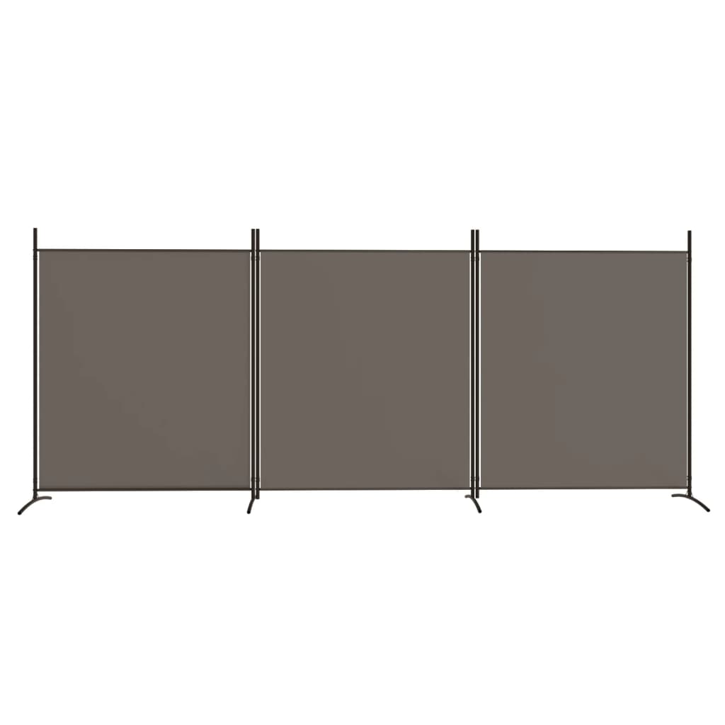 Kamerscherm Met 3 Panelen Stof Kleurig 525 x 180 cm Antraciet
