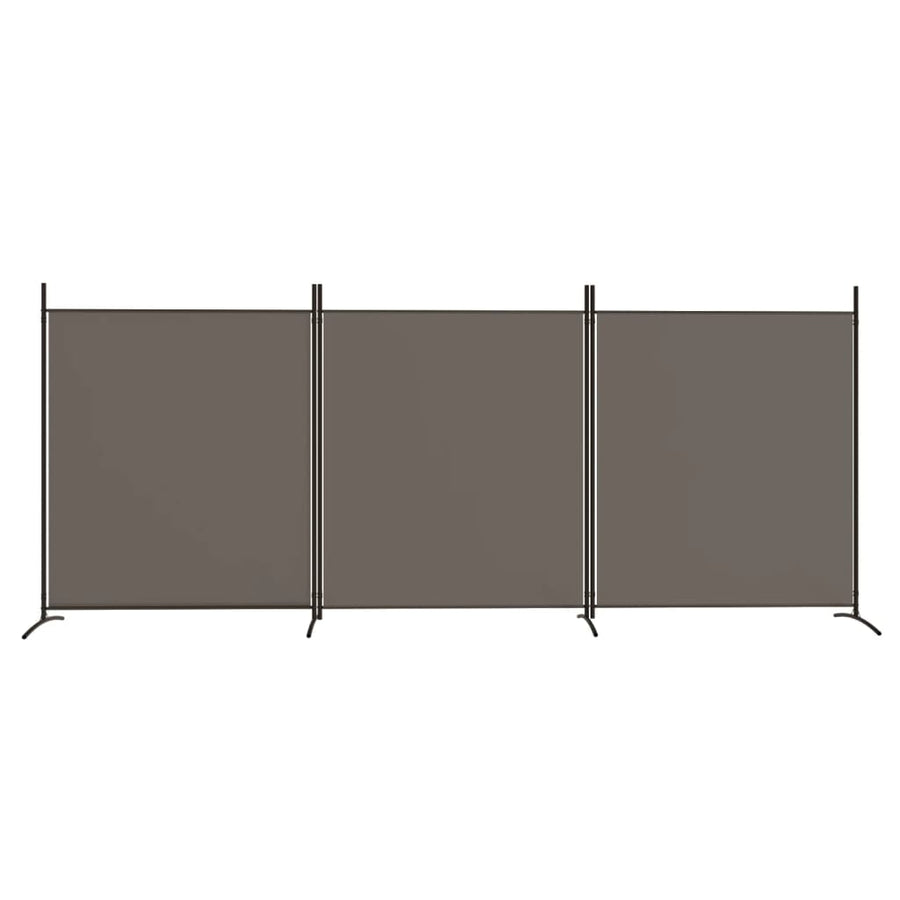 Kamerscherm Met 3 Panelen Stof Kleurig 525 x 180 cm Antraciet