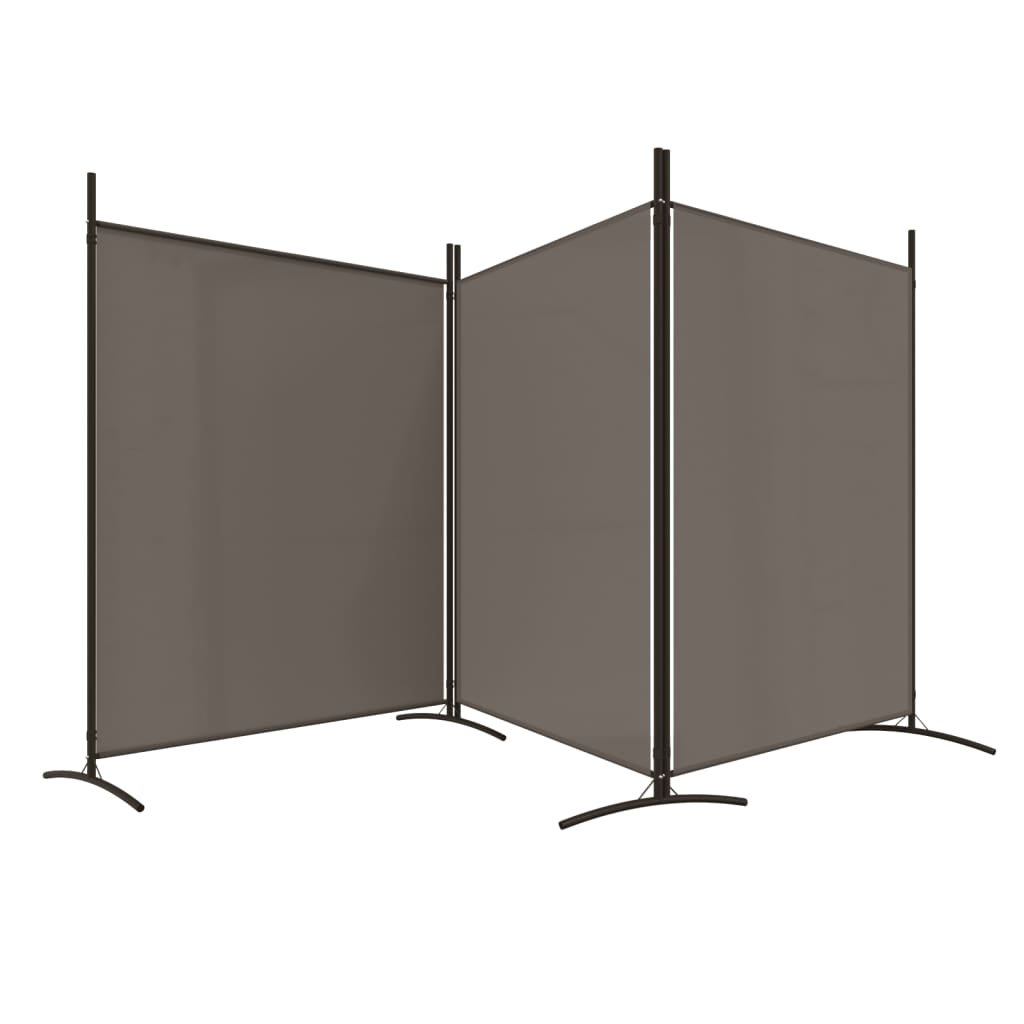Kamerscherm Met 3 Panelen Stof Kleurig 525 x 180 cm Antraciet