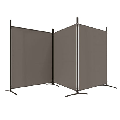 Kamerscherm Met 3 Panelen Stof Kleurig 525 x 180 cm Antraciet