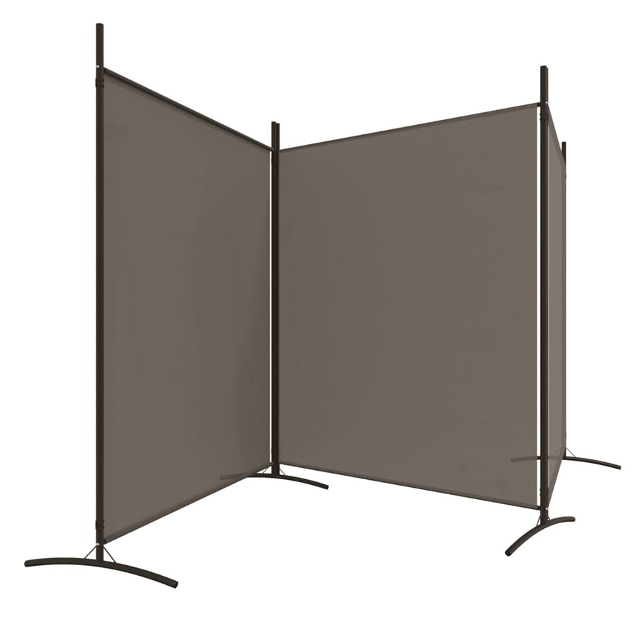 Kamerscherm Met 3 Panelen Stof Kleurig 525 x 180 cm Antraciet