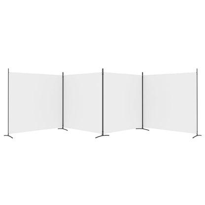 Kamerscherm met 4 panelen 698x180 cm stof wit 698 x 180 cm Wit