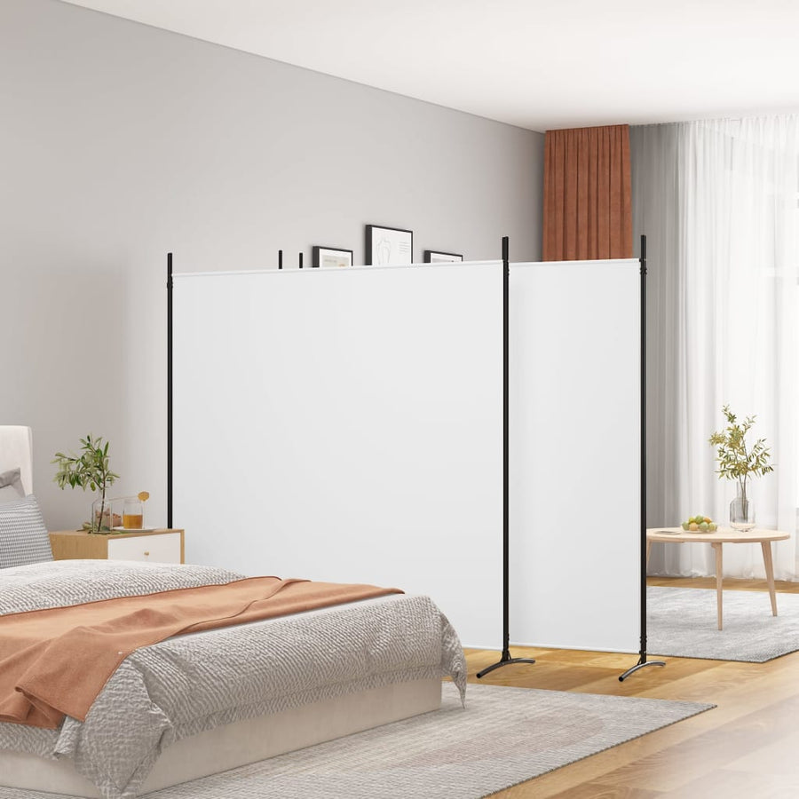 Kamerscherm met 4 panelen 698x180 cm stof wit 698 x 180 cm Wit