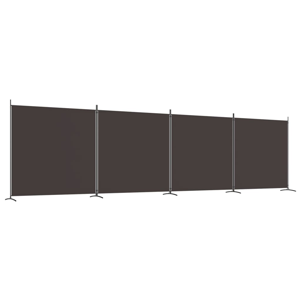 Kamerscherm met 4 panelen 698x180 cm stof bruin 698 x 180 cm Bruin