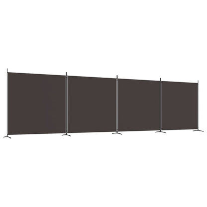 Kamerscherm met 4 panelen 698x180 cm stof bruin 698 x 180 cm Bruin