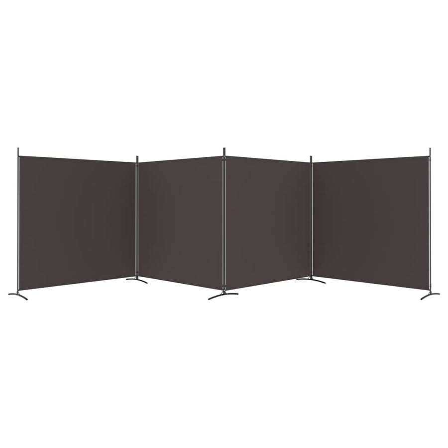 Kamerscherm met 4 panelen 698x180 cm stof bruin 698 x 180 cm Bruin
