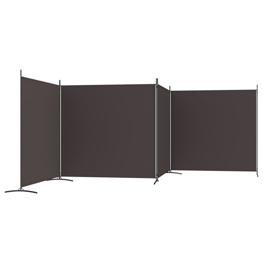 Kamerscherm met 4 panelen 698x180 cm stof bruin 698 x 180 cm Bruin