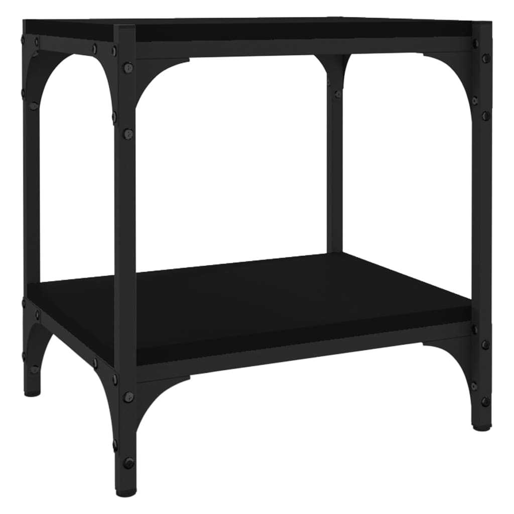 Tv-Meubel Bewerkt Hout En Staal 40 x 33 x 41 cm Zwart