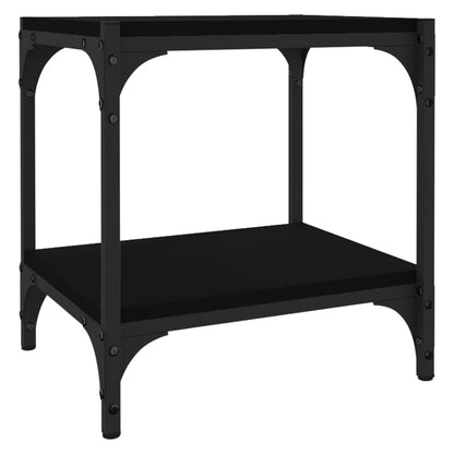 Tv-Meubel Bewerkt Hout En Staal 40 x 33 x 41 cm Zwart