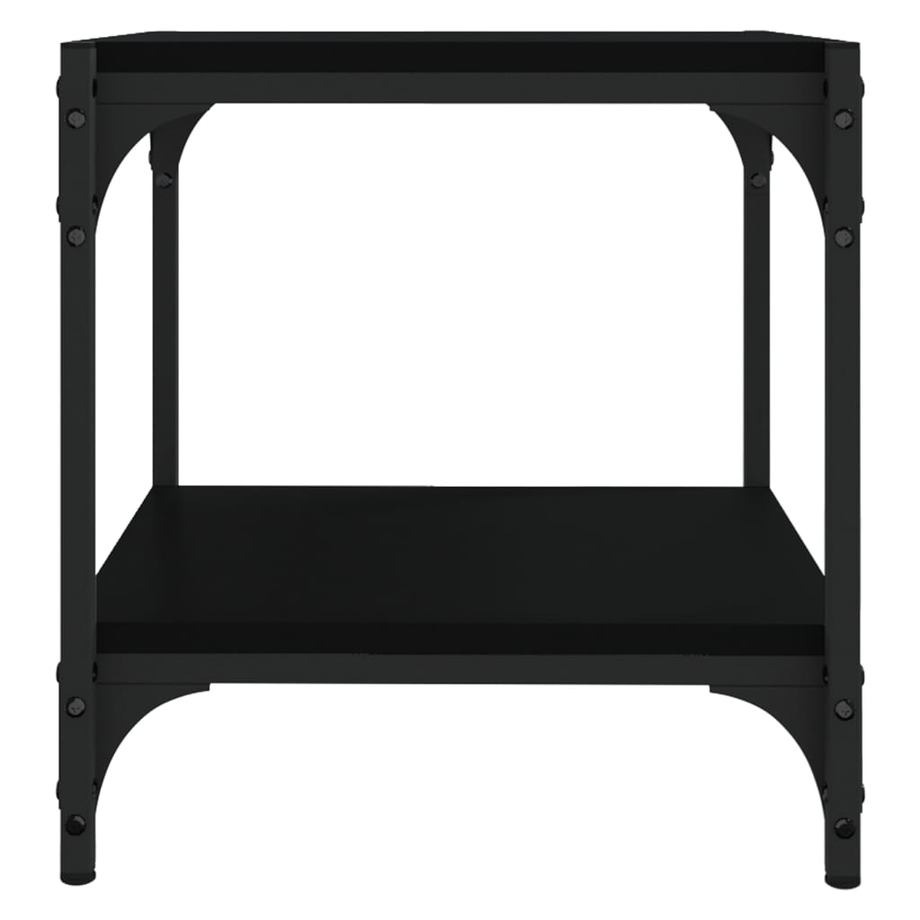 Tv-Meubel Bewerkt Hout En Staal 40 x 33 x 41 cm Zwart