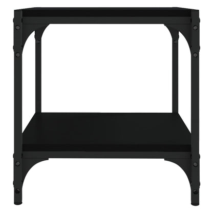 Tv-Meubel Bewerkt Hout En Staal 40 x 33 x 41 cm Zwart