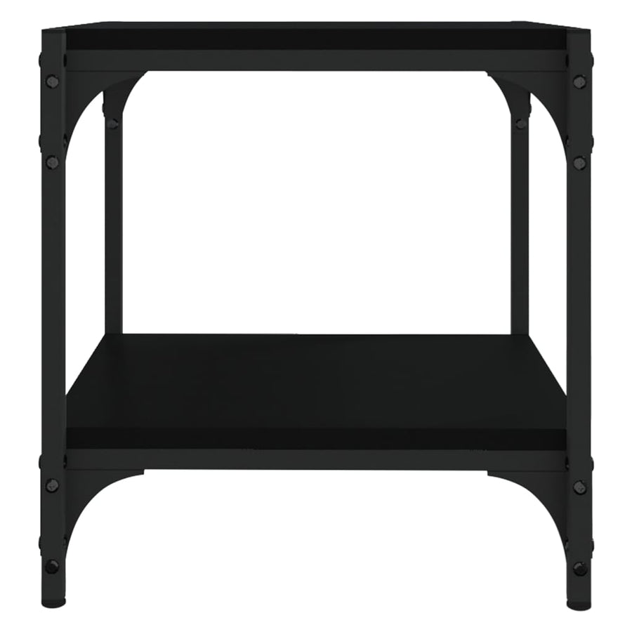 Tv-Meubel Bewerkt Hout En Staal 40 x 33 x 41 cm Zwart