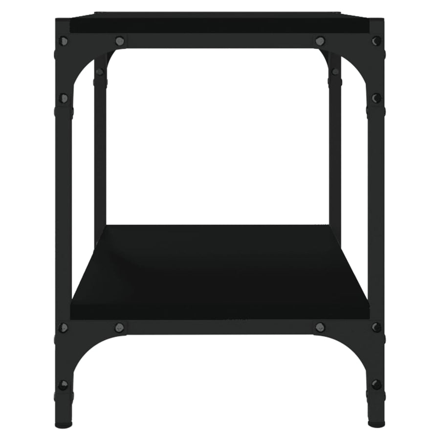 Tv-Meubel Bewerkt Hout En Staal 40 x 33 x 41 cm Zwart