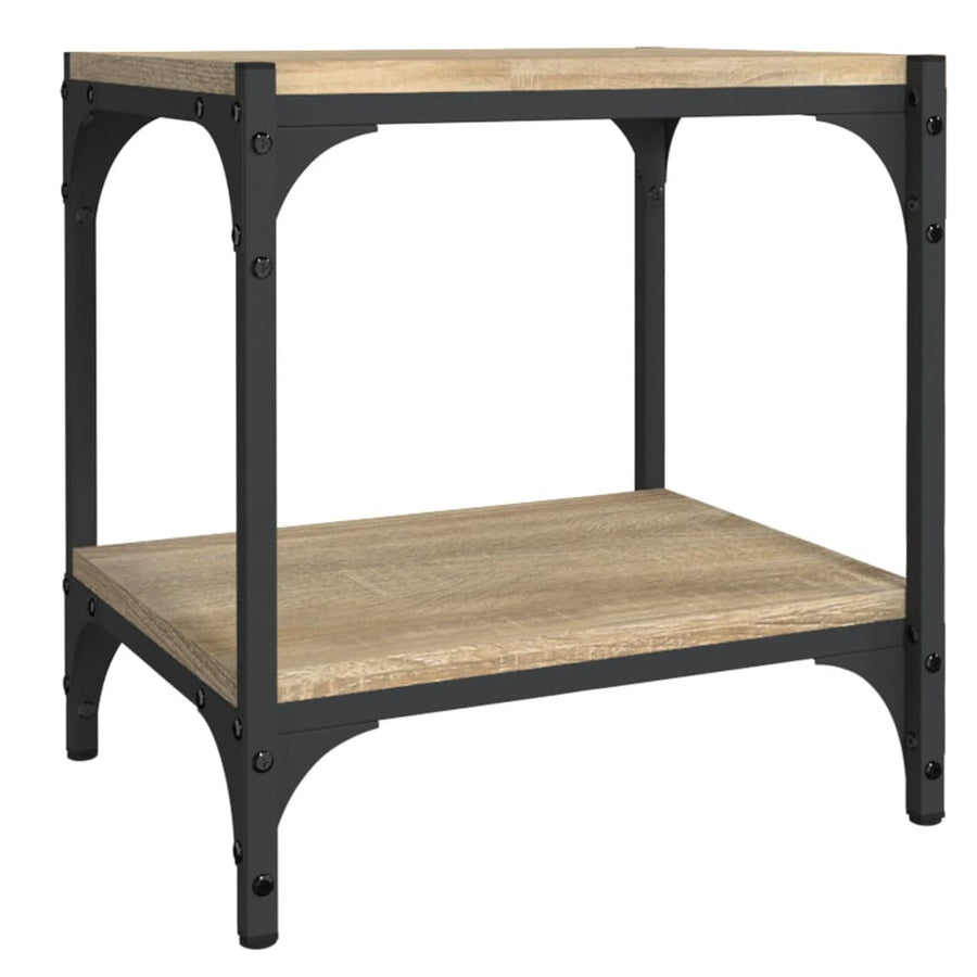 Tv-Meubel Bewerkt Hout En Staal Kleurig 40 x 33 x 41 cm Sonoma eiken