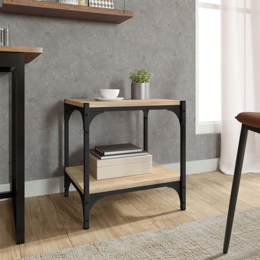 Tv-Meubel Bewerkt Hout En Staal Kleurig 40 x 33 x 41 cm Sonoma eiken