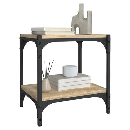 Tv-Meubel Bewerkt Hout En Staal Kleurig 40 x 33 x 41 cm Sonoma eiken