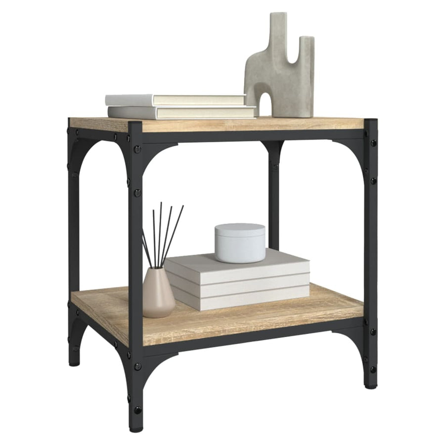 Tv-Meubel Bewerkt Hout En Staal Kleurig 40 x 33 x 41 cm Sonoma eiken