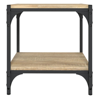 Tv-Meubel Bewerkt Hout En Staal Kleurig 40 x 33 x 41 cm Sonoma eiken