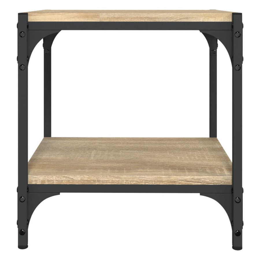Tv-Meubel Bewerkt Hout En Staal Kleurig 40 x 33 x 41 cm Sonoma eiken