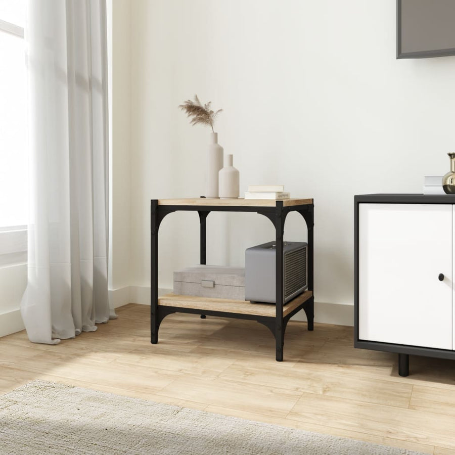 Tv-Meubel Bewerkt Hout En Staal Kleurig 40 x 33 x 41 cm Sonoma eiken