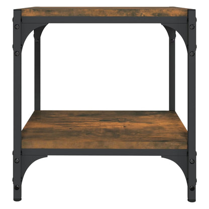 Tv-meubel 40x33x41 cm bewerkt hout en staal gerookt eikenkleur