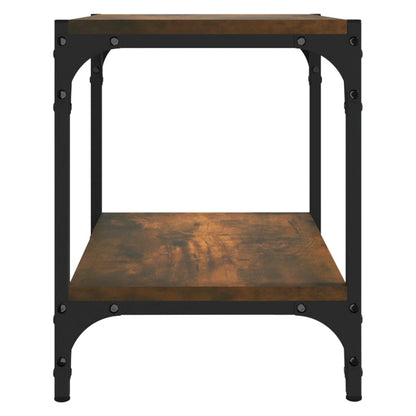 Tv-meubel 40x33x41 cm bewerkt hout en staal gerookt eikenkleur