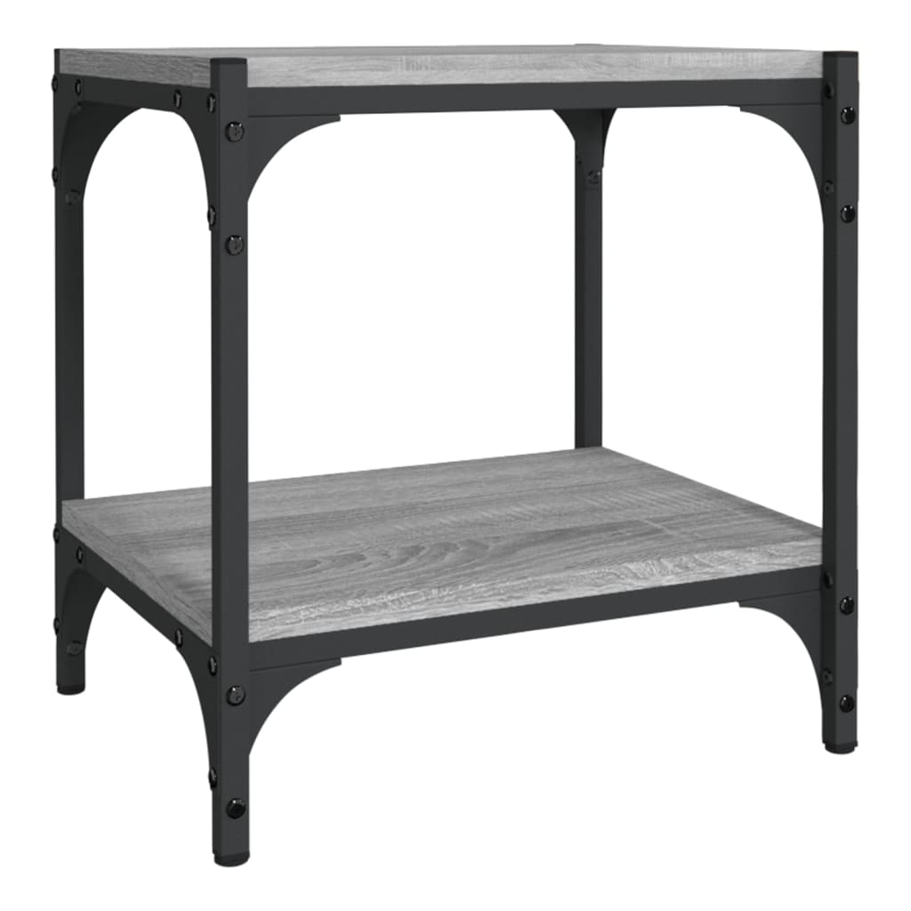 Tv-Meubel Bewerkt Hout En Staal Eiken 40 x 33 x 41 cm Grijs sonoma