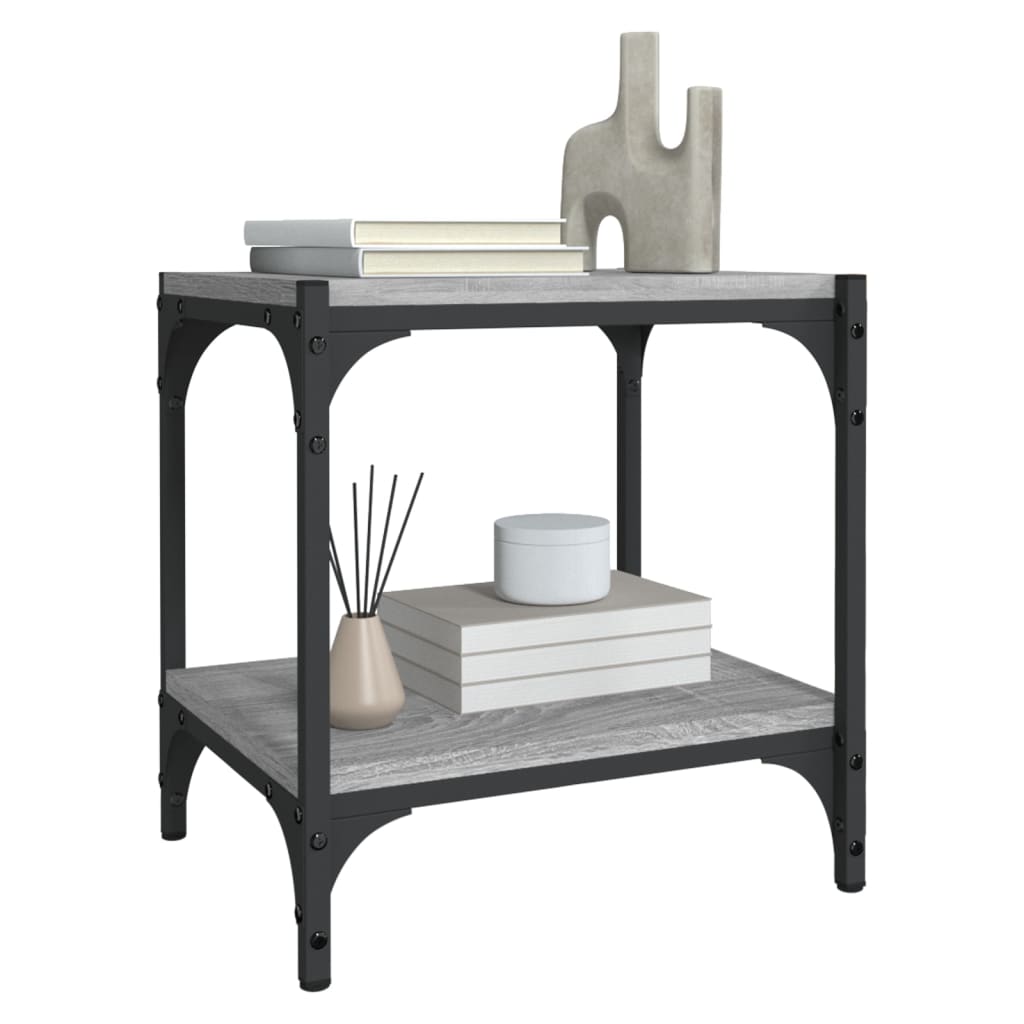 Tv-Meubel Bewerkt Hout En Staal Eiken 40 x 33 x 41 cm Grijs sonoma