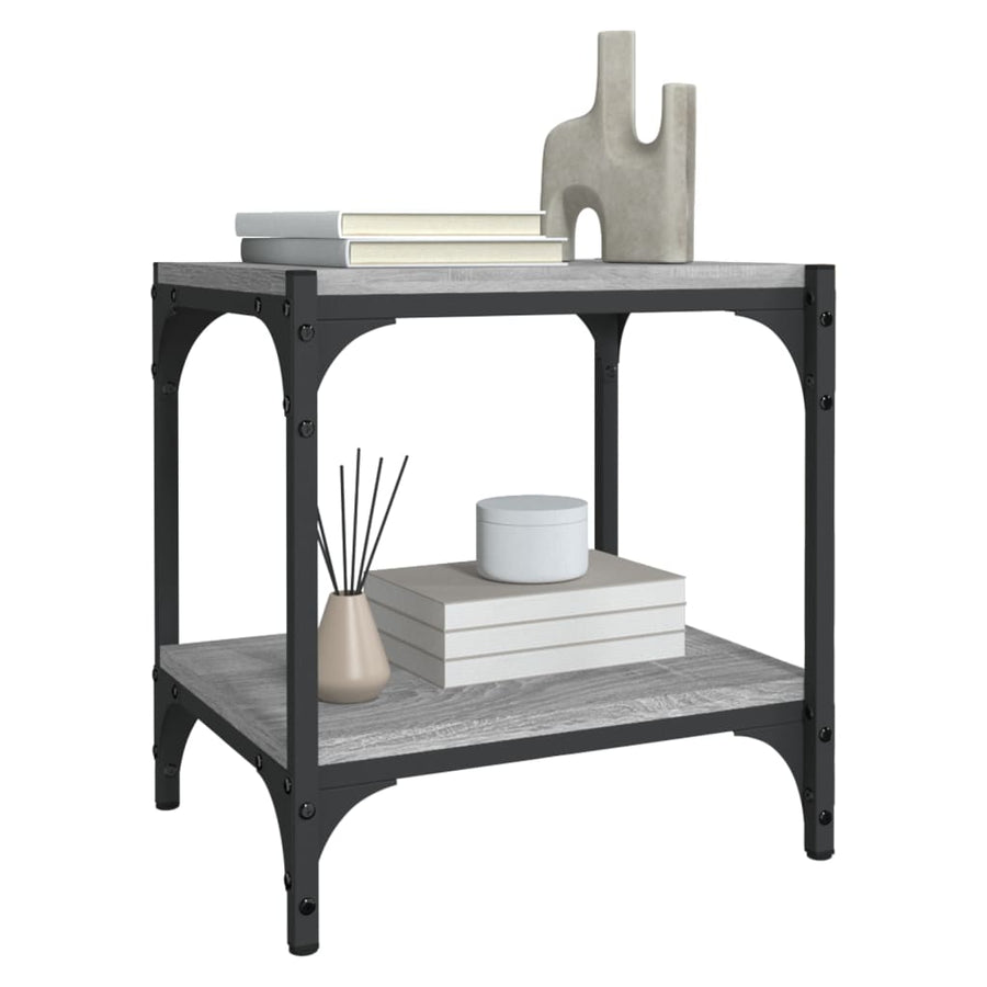 Tv-Meubel Bewerkt Hout En Staal Eiken 40 x 33 x 41 cm Grijs sonoma